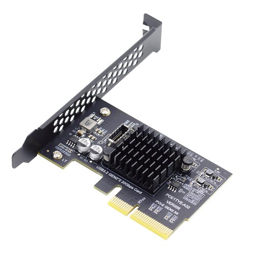 NFHK USB 3.2 Gen2 Type-E 20Gbps フロントパネルソケット - PCI-E 4X Expressカードアダプター デスクトップマザーボード用