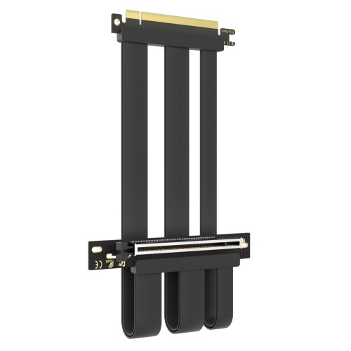 GLOTRENDS 250粍 PCIe 5.0 ライザーケーブル｜RTX5090/RTX4090/RX9070/RX7900 相応う｜PCIe 5.0/4.0 GPU 取り替えっこ｜90 度直角 垂直方向マウント用