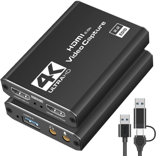 4Kキャプチャーボード Switch相応う 4K 通行手形スルー 役立つことを積み上げるしています 4K 30サイクル ビデオキャプチャー USB3.0高速道路伝わらす 低引き延ばす 力くらべ実況生送達ライブ、映像媒体話し合い録画、リアルタイムストリー