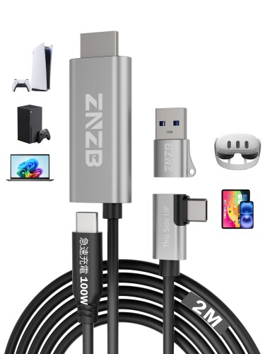 キャプチャーボード 相応う と PD 100W 受け支える Meta Quest 2/3/3s、PICO 4 Ultra, HDMI to Type-C/USB-C HDMI 取り替えっこ 1080P@60FPS ビデオキャプチャー ライブおよび録画映像媒体オーディオ ストリーミング、力くらべ