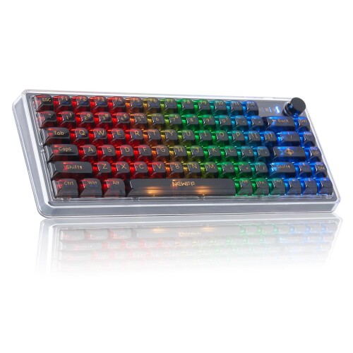 SUEHIODHY 75%熱っぽい切りかえる相応うメカニカルキーボードワイヤレスバックライトRGBせつ然たるK60キーボードチェリープロファイルシャインスルー澄み切ったキーボードキーキャップVIAプログラマブルボ