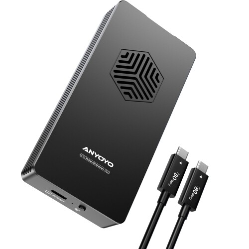ANYOYO 80Gbps M.2 NVMe SSD エンクロージャー（落ち居る気違い積み上げる、軽銀アロイ製入れもの、Thunderbolt 5/4/3・USB4相応う、M/B+M Key SSD相応う、手道具不必要で飾り気の無い据え置き）