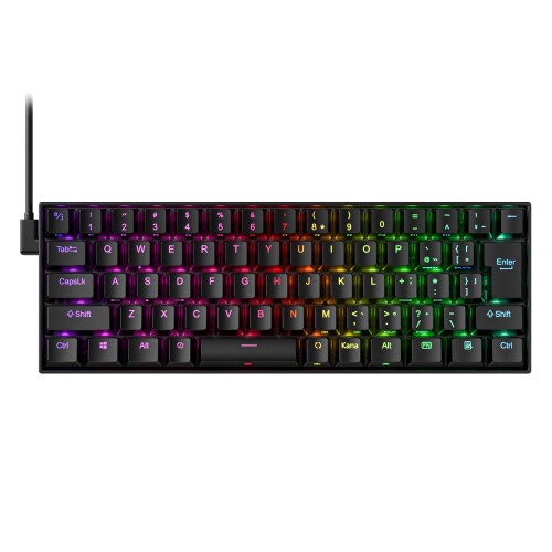 Redragon K630 60% 有線 RGB ゲーミングキーボード、61足がかり コンパクトメカニカルキーボード、しろがね色取り替えっこ、労働者階級１番ウッド受け支える、黒いこと