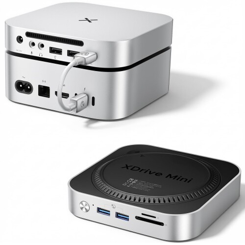 iDsonix Mac Mini M4 ドック（M.2 NVMe/SATA SSDエンクロージャ積み上げる）、USB A 10Gbps×2、USB A 5Gbps×2、TF/SD歌留多拡張スロット、3.5粍オーディオ万力、Mac Mini M4/M4 Pro用縛ステイション - M4D1