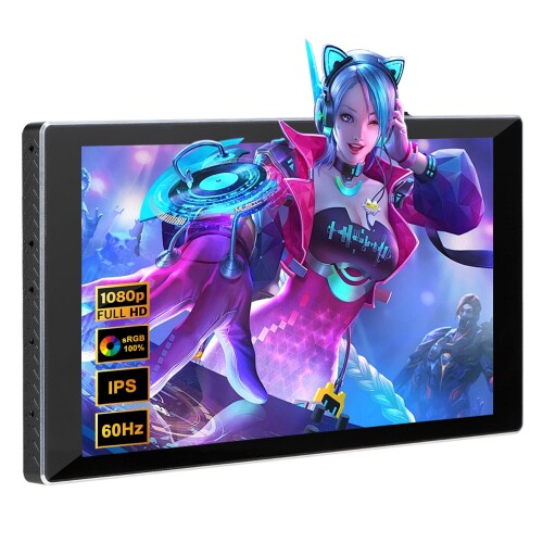 7in 携帯型管する タッチスクリーン、ミニ管するIPS 1080P（1920×1080）60サイクル、LCD見せびらかす 二つ目映写幕 小型USB C・HDMI管する、ゲーミング用取り替えっこ/なおなお書き5/Xbox/一回り