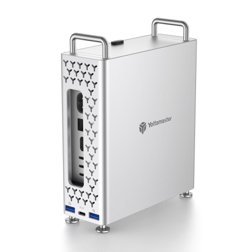 Yottamaster Mac mini M4用 5-インチ-1 USB-Cこしき照明ランプ、Mac mini M4/Pro容れもの、M.2 NVMe SSD容れもの積み上げる、10Gbps高速道路移らす、USB-A/USB-C界面、SD/TF歌留多主導者付き添い人