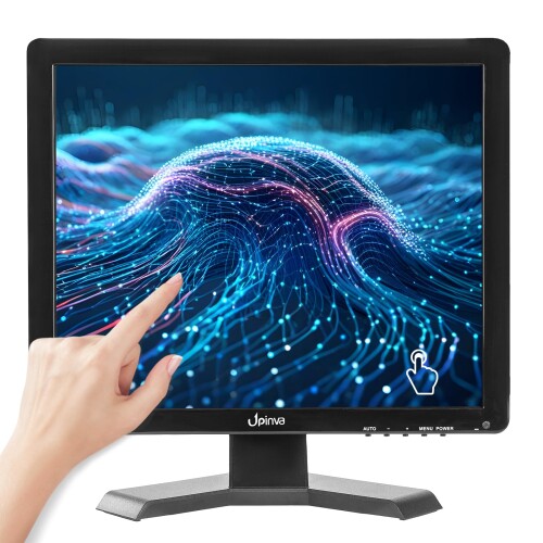 Upinva 15インチ 静電容量式タッチモニター｜10点マルチタッチ対応｜1024x768 HDMI/VGA/AV/USB/BNC入力｜内蔵スピーカー｜POS/PC/PS5/PS4/Switch用 LEDモニター