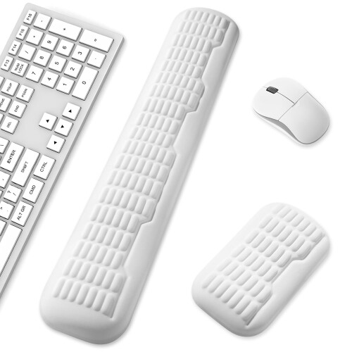 淳一屋 フルサイズキーボード＆マウス リストレストセット ? エルゴノミック3.0アップグレード 波形カーブサポート、快適サポート＆疲労軽減、滑り止めベース、作業＆ゲーミングに