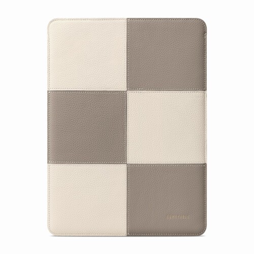 Comfyable Laptop Sleeve 13 Inch Precisely Compatible with MacBook Air M4 M3 2025 M2 M1 & MacBook Pro M2 M1 2022, Genuine Leather Protective Case Cover, Cream & Gray