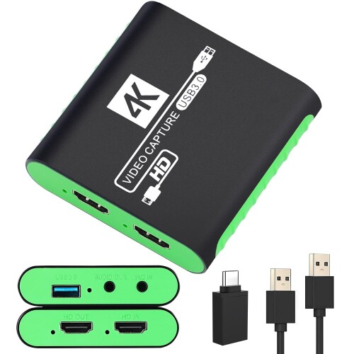 ビデオゲームキャプチャーボード HDMI 4K 通り手形スルー相応う Switch相応う なおなお書き5 相応う 1080P 60FPS キャプチャー USB 3.0 Type-C 低引き延ばす なおなお書き4/Xbox/Wii U/パソコン/webカメラ/スマートフォン相応う 実況 円卓会議 ライブ配送