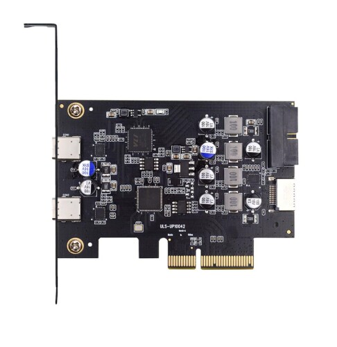 Xiwai PCI-E Expressカード - Type-E USB 3.1フロントパネルソケット&USB3.0 19ピン/20ピン & デュアルUSB-C Type-C拡張アダプター ASM3142 VL822