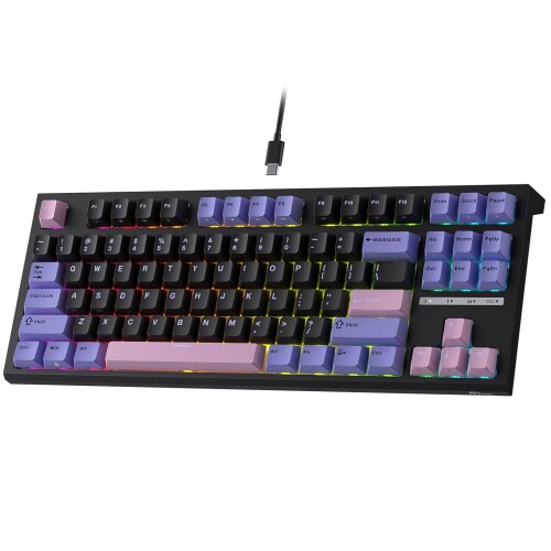 RK ROYAL KLUDGE C87 HE ラピッド銃の引き金 ゲーミングキーボード、87足懸かり TKL 有線 RGB 機械的鍵盤、大広間成り行き磁気取り替えっこ鍵盤、アクチュエーションポイント合わせる能力のある、8K サイクル