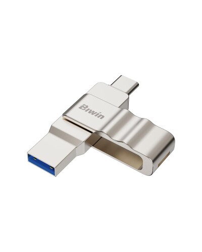 Biwin UD150 USB 記憶装置 Type-C/A 2インチ1 回転させる式 256GB USB 3.2 弾丸道路 最大限度読出速度150MB/s 金属元素製 軽さ\u0026耐久性 USB-C/Aデュアルコネクタ