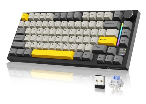 ATTACK SHAKR X820 Ultra ゲーミングキーボード 無線電話 メカニカキーボード 無線電話 bluetooth鍵盤有線 Gasket社会システム 3流行り物 熱っぽい取り換える能力のある 75%直線的軸 鮫軸 RGB PBT手当たり旗がしら Gasket構