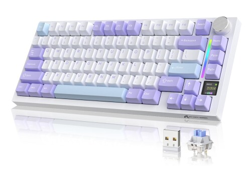 ATTACK SHAKR X820 ULTRA ゲーミングキーボード 無線電話 メカニカキーボード 無線電話 bluetooth鍵盤有線 Gasket社会システム 3流行り物 熱っぽい取り換える能力のある 75%直線的軸 鮫軸 RGB PBT手当たり旗がしら Gasket構