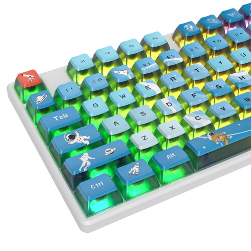 Ussixchare 120 キー ASA プロファイル PBT プディング キーキャップ スペース キーキャップ 昇華型カスタム キーキャップ チェリー Gateron MX スイッチ メカニカル ゲーミング キーボード用(explo