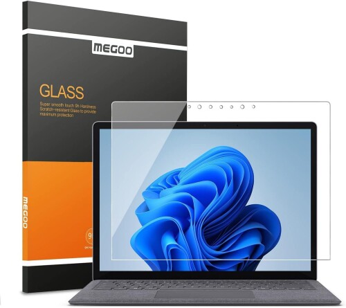 MEGOO 保護フィルム 対応 Microsoft Surface Laptop 5、Surface Laptop 4、Surface Laptop 3（15インチ）精密なカットアウト，耐スクラッチ性 強化ガラス 保護フィルム