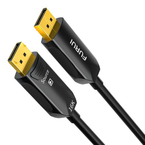 光衣料繊維 DisplayPort 有線テレビ 2.1 15M、16K 光衣料繊維 DisplayPort 2.0 有線テレビ 54Gbps, 16K@60サイクル, 8K@60サイクル, 4K@240サイクル / 165サイクル / 144サイクル / 120サイクル, 2K@360サイクル DSC 1.2a 相応う Display Port 2.1 2.0