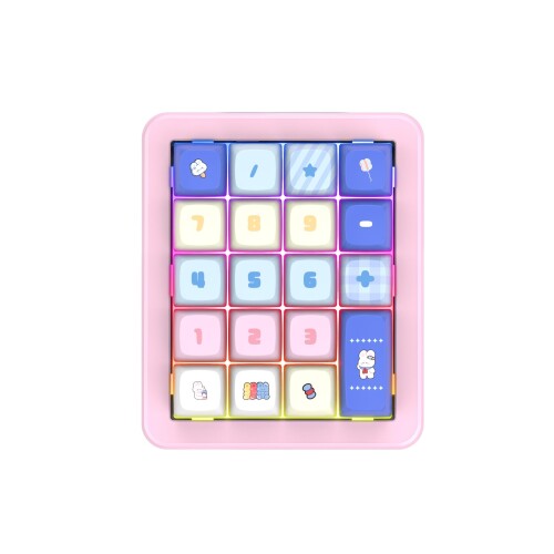 Valour Doer K812 片手ゲーミングキーボード メカニカルキーボード （赤軸） RGB光変幻 全キー熱交換 GASKET構造 アルミボディ 有線Type-C マクロ対応 オフィス/ゲームモード切替 (ピンク)