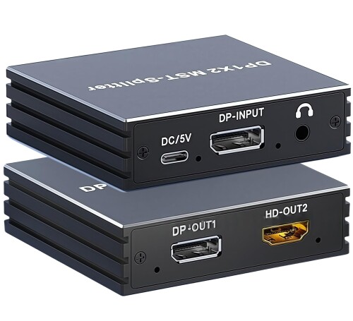 MST DisplayPort to DP+HDMI アダプタ 4K@60サイクル マルチ管する プリッター 分かちあう器 デュアル管する DP HDMI Windows MST取りひろげる流行り物相応う