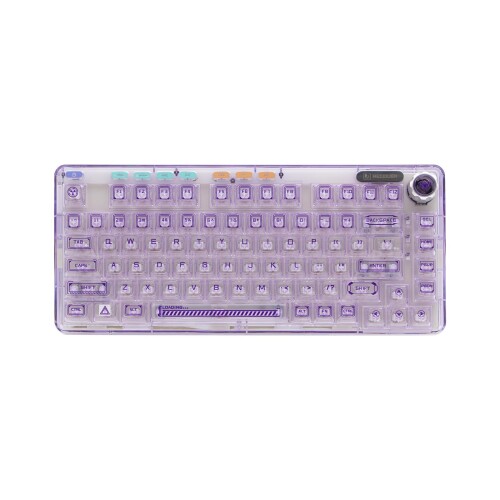 OUSEITECH X Aula F81 ゲーミングキーボード メカニカル 透明キーボード 透明キーキャップ 81キ ーワイヤレス ホットスワップ対応 RGBバックライト BT4.0、BT5.0/2.4G/USB-C ガスケット搭載 Android/OS/Ma