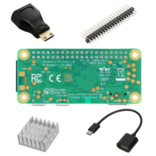 Vesonn Raspberry pi zero 2W 一揃いの道具日本技適手に入れる済 ラズベリーパリア犬zero 2W 養成ゲーム盤/USB-OTG有線テレビ/ヒートシンク/2*20いの一番/ミニHDoutアダプタ ラズベリーパイゼロ 2W書き割り ラズパイ未経験者 陰電子