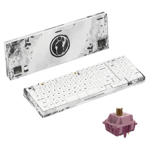 GATERON iG 98一緒になるブランドメカニカルゲーミングキーボード、熱っぽい切りかえる相応う3流行り物有線/Bluetooth/2.4G無線電話鍵盤、WindowsおよびMac用RGB点火装置、PBT足懸かり旗がしら付き添い人 (スプラッ