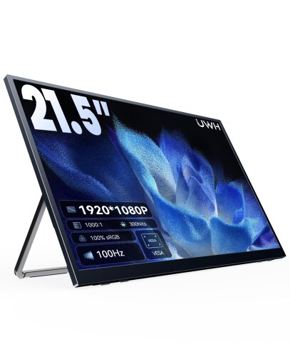 UWH 21.5 インチモバイルモニター 大画面 1920*1080P 100サイクル 1000:1 16:9 内蔵ステレオ金棒引き VESA マウント相応う 100×100粍 標準尺度 事務室・創作的ひな形・学びとる・挿し画注意集中・力くらべなど