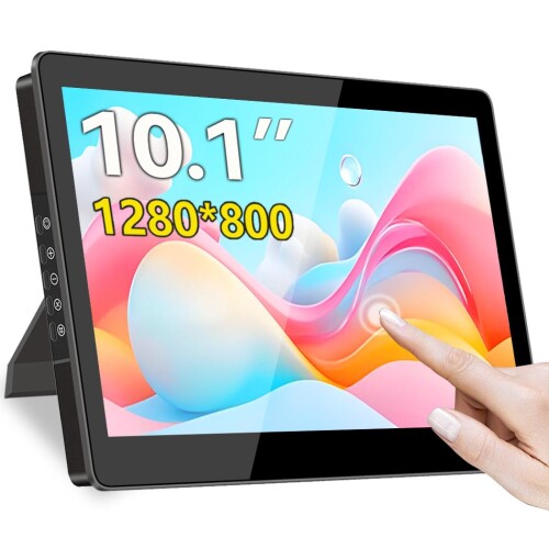 Cuview 10.1in タッチモニター IPS 1280×800 小型USB-C補欠選手見せびらかす 10点触れ合う HDMI VESA デュアル金棒引き ミニモニターノートパソコン/パソコン/Raspberry Pi/3D印刷機相応う