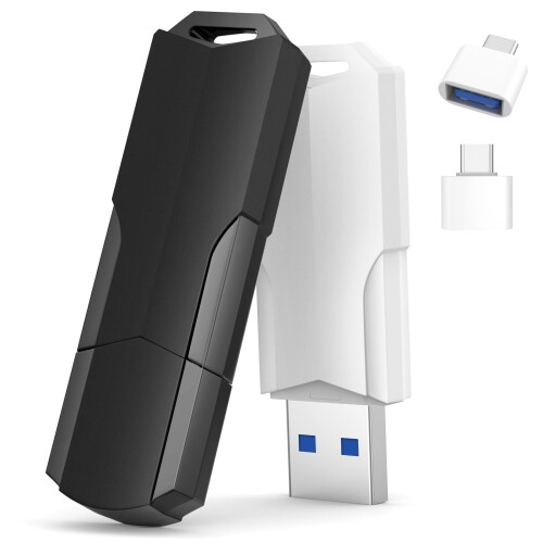 128GB USB記憶装置2個書き割り Wooolken USB 3.0 総締め運転 USB C アダプターと同盟罷工一回り付き添い人資料記憶装置用 USB フラッシュメモリティックメモリ