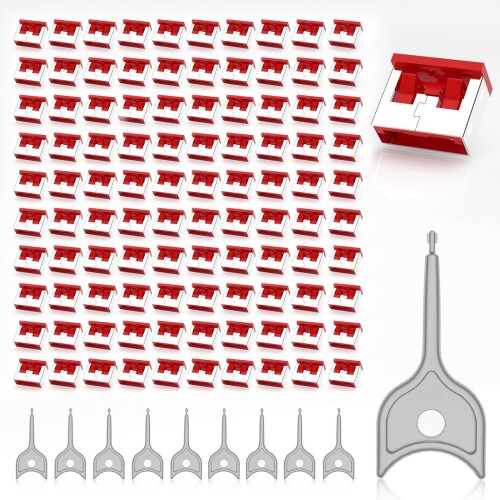USBメタルポートロックブロッカー 100個入り口・入口（鍵10個付き添い人） - マイコン/万覚え帳マイコン用手堅いUSB-A界面プロテクター、切り取り押しとどめる資料安全保障鍵を掛ける、防塵・防湿取りまかなう、着脱式Type-A