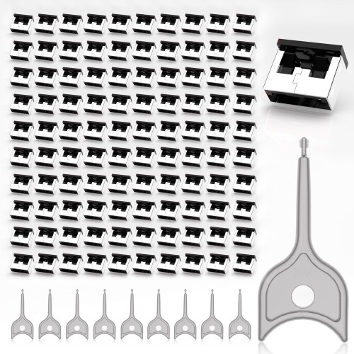 USBメタルポートロックブロッカー 100個入り口・入口（鍵10個付き添い人） - マイコン/万覚え帳マイコン用USB-A界面プロテクター、切り取り押しとどめる資料安全保障鍵を掛ける、防塵・防湿取りまかなう、着脱式Type-A繋ぎ