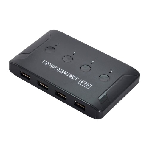 NFHK KVM USB2.0スイッチセレクターキーボードマウススキャナープリンター用の4つのデバイスを分かち合うする4界面マイコン