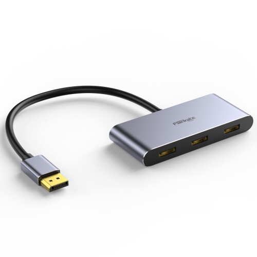 DisplayPort to 3 DisplayPort 1.4 スプリッター Displayport MST ハプ 管する スプリッター シングル8K、デュアル4K120HZ、60HZ、1080p 60サイクル相応う-Windowsのみ