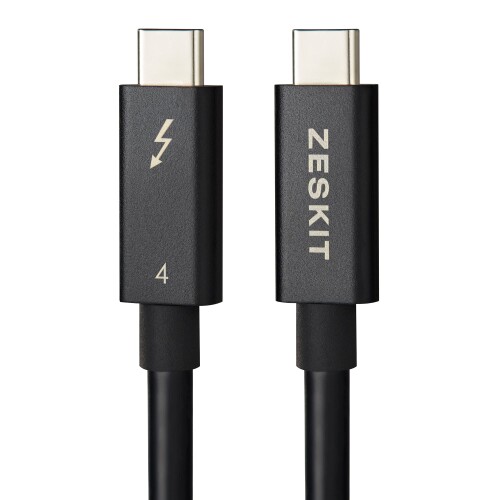 Zeskit忍者シリーズ (Intel認証) Thunderbolt 4ケーブル 40Gbps 100W パッシブ 0.8m USB4 USB3対応