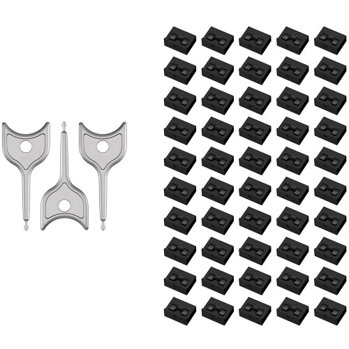 USB-Aポートブロッカー- 取りはらい能力のあるなType-A資料保護すること - 万覚え帳マイコン、パソコン、取り組み計器用防塵・防湿遮蔽物＆後ろぎたない取りまわし押しとどめる (黒いこと, 50+3)