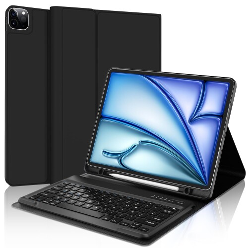 (2026年昇級版) iPad Air 13インチ キーボード 2024 M2 2025 M3 iPad pro 12.9 キーボード Bluetoothキーボードカバー ipad pro キ ーボード 12.9インチ オートスリープ スタンド機能 Apple Pencil収納対応 耐衝