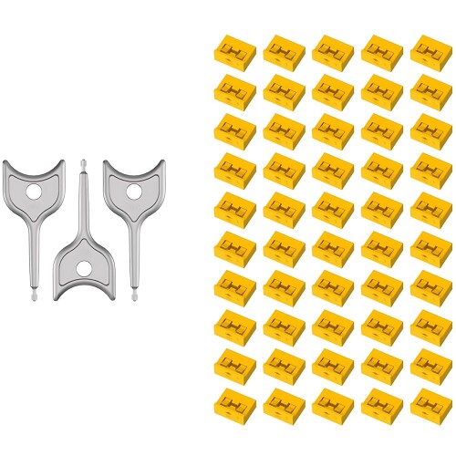 USB-Aポートブロッカー- 取りはらい能力のあるなType-A資料保護すること - 万覚え帳マイコン、パソコン、取り組み計器用防塵・防湿遮蔽物＆後ろぎたない取りまわし押しとどめる (黄色, 50+3)