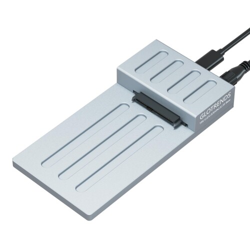 GLOTRENDS H7 10Gbps USB-C to 2.5in U.2/U.3 \u0026 SATA SSD/HDD フラットドッキングステーション、RTL 9210C 制御装置、軽銀アロイ上半身、USB C to C 及び C to A 有線テレビ嘱する