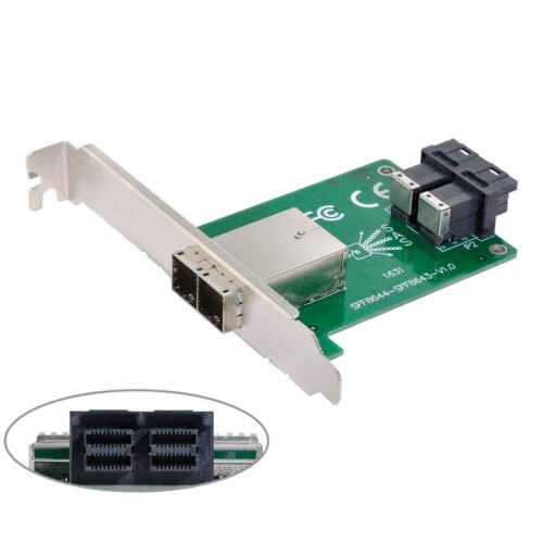 Chenyang Mini SAS 2 SFF-8644 to 2 SFF-8643 固定ディスク データサーバーコンバーターアダプター 鉤括弧付き添い人