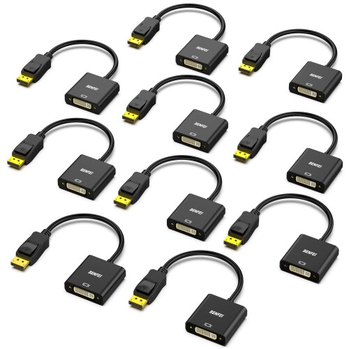 BENFEI 10個 DisplayPort - DVI シングルリンクアダプター、DisplayPort(見せびらかす界面) - DVI 取り替えっこ繋ぎ (雄 - 刃針、逆道のりに非相応う) Lenovo、Dell、HP および余分の物のブランド名に相応う