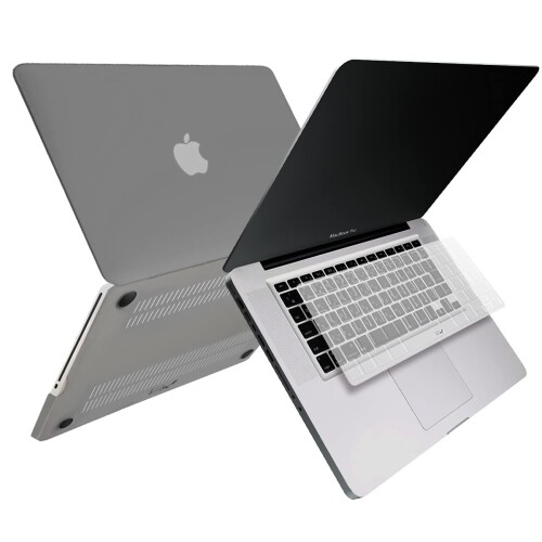 MS factory MacBook Pro 15 用 ケース カバー ＋ 日本語 キーボードカバー マックブックプロ 15インチ ハードケース Pro15 Mid 2009 ～ Mid 2012 A1286 ディスクスロット搭載 全11色 マット加工 グレー RMC s