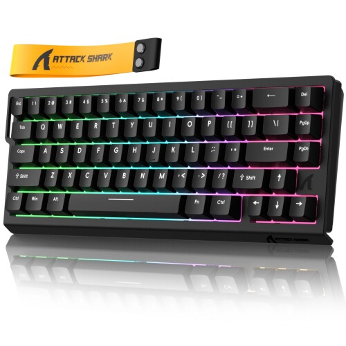 ATTACK SHARK X68HE ラピッド銃の引き金 ポーリング割り合い8000サイクル相応う RT0.01粍 8000hz RGB 有線USB 磁気取り替えっこ 0.125ms引き延ばし ゲーミングキーボード ダブルPBT手当たり旗がしら デッド領域合わせる役立つこと ホッ