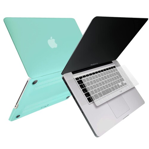 MS factory MacBook Pro 15 用 ケース カバー ＋ 日本語 キーボードカバー マックブックプロ 15インチ ハードケース Pro15 Mid 2009 ～ Mid 2012 A1286 ディスクスロット搭載 全11色 マット加工 ミント ブ