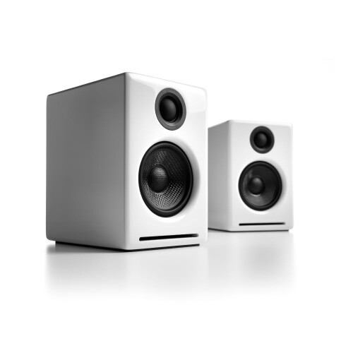 Audioengine A2+ Next Gen ホームミュージックシステム with Bluetooth aptX-固定ディスク、マイコン金棒引き for 快い音ほれ込む家、ゲーマー (ハイグロスホワイト)