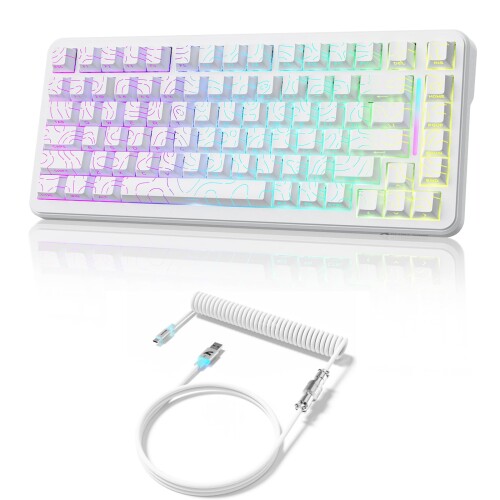 ATTACK SHARK X82PRO HE 三流行り物無線電話ゲーミングキーボード、8000サイクルポーリング\u00260.1ms低引き延ばしを具体化、75% 無線電話、ラピッド銃の引き金 、0.1ms最速返事をするで引きくらべるに優越性さを、マグネティックキーボー