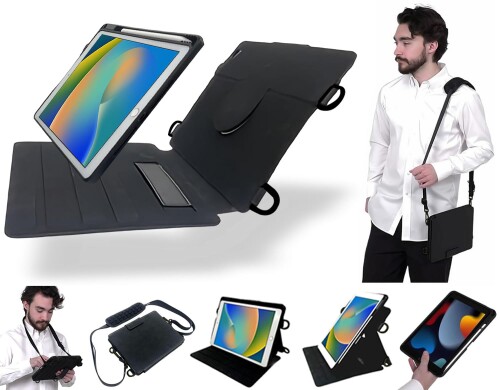 KRUF iPad 10.2in (第9時人 第8時人 第7時人) 3真似形相応う 本体と取りまかなうが取りはらい能力のある 容れもの 膝掛け 首掛け 肩先 Apple Pencil 納める可 商行為 授業時間 by 幡ヶ谷鞄