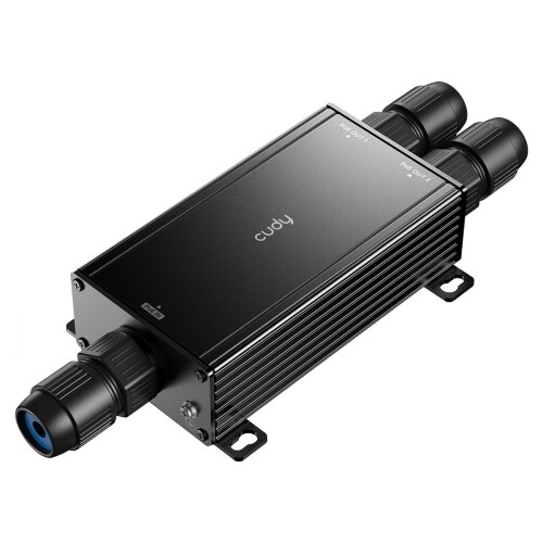 Cudy 2チャネルギガビット屋外PoEエクステンダー、IP67防水、1000Mbps、PoEリピータ/アンプ/リピータ、802.3bt/at/af、壁掛け型｜カラーズストア2号店