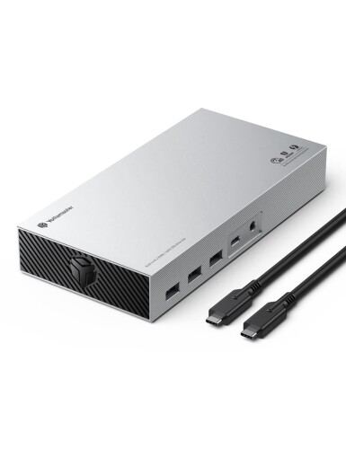 Yottamaster Thunderbolt 3 ドック、USB C 一回りとっ始め 縛 ステイション デュアル 管する、MacBook Pro/Dell/Lenovo/HP 用 15-インチ-1 一回りとっ始め ドック、シングル 5K/デュアル 4K@60サイクル ディスプレ