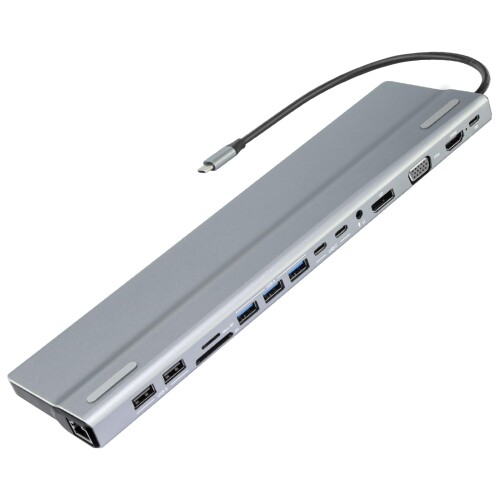 Bytecc USB C ドッキング、15 in 1 ノートパソコン ドッキング ステーション マルチポート USB C アダプター USB ハブ、デュアル 4K HDMI/DP、1080P VGA、100W PD 入力、USB3.0 ポート、イーサネット、オ 14,659円